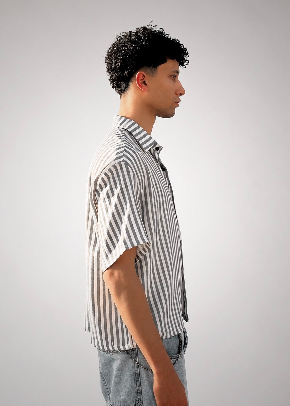 BOXY FIT LINED SHIRT