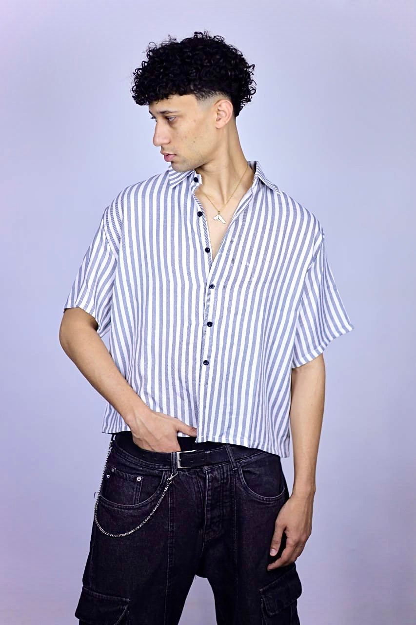BOXY FIT LINED SHIRT
